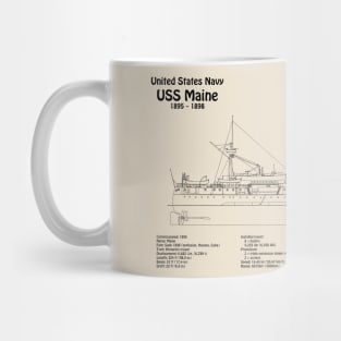 USS Maine battleship cruiser ACR-1 - SDpng Mug